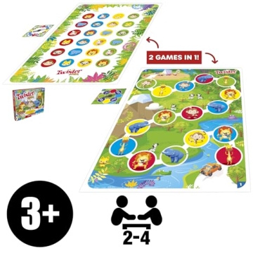 Twister Junior Game for Kids, 2 Games in 1, Indoor Fun
