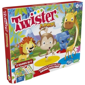 Twister Junior Game for Kids, 2 Games in 1, Indoor Fun