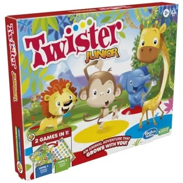 Twister Junior Game for Kids, 2 Games in 1, Indoor Fun
