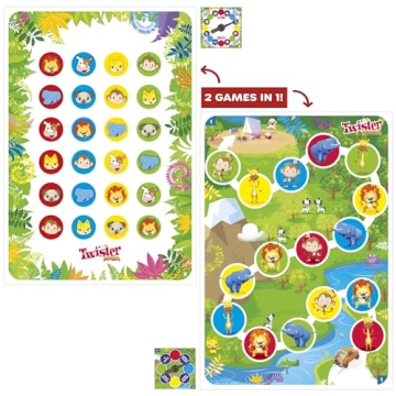 Twister Junior Game for Kids, 2 Games in 1, Indoor Fun