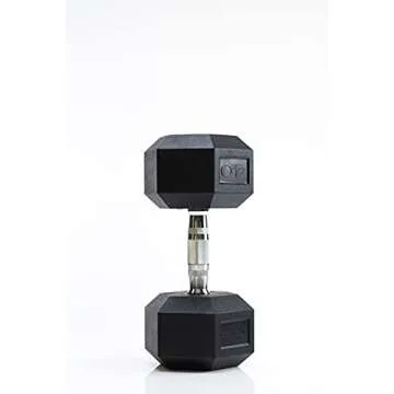 TRU GRIT 40LB Rubber HEX Dumbbell for Home Workouts