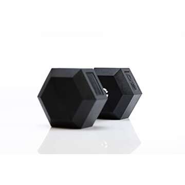 TRU GRIT 40LB Rubber HEX Dumbbell for Home Workouts
