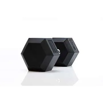 TRU GRIT 40LB Rubber HEX Dumbbell for Home Workouts