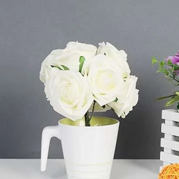 Benvo 50pcs Faux Foam Roses for Wedding Decor