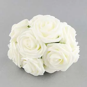 Benvo 50pcs Faux Foam Roses for Wedding Decor