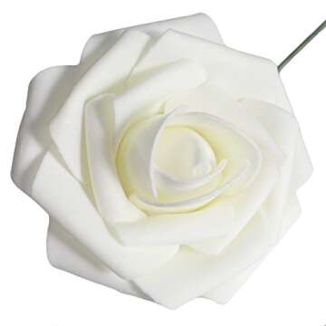 Benvo 50pcs Faux Foam Roses for Wedding Decor