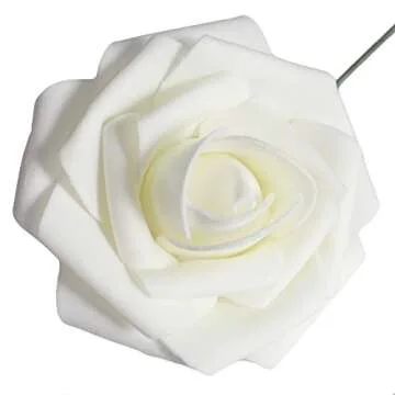 Benvo 50pcs Faux Foam Roses for Wedding Decor