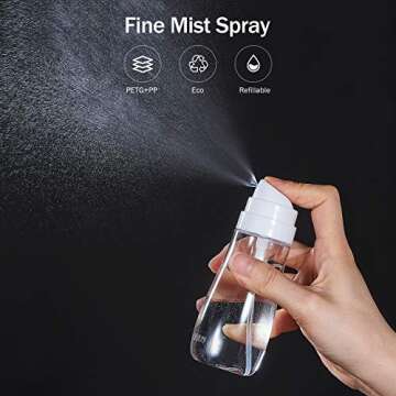 Small Spray Bottle with Fine Mist, 2 Pack 3.4oz/100ml Travel Spray Bottles for Hair and Face, Refill...