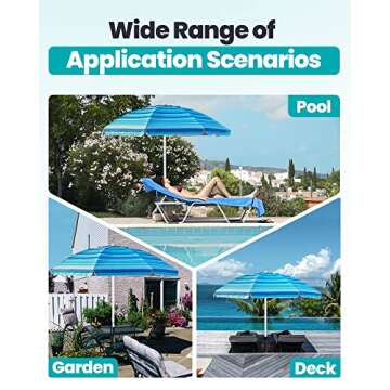 OutdoorMaster Beach Umbrella - Secure & Stylish Sunshade