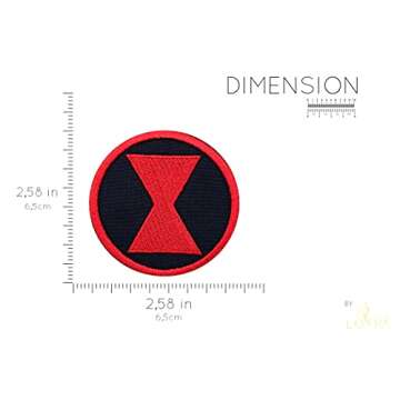 LUXPA - Black Widow Symbol - Premium Quality Embroidered Iron on Patch - Applique - DIY - Easy Appli...