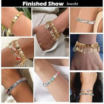 papasgix Italian Charm Bracelet Charms Set Charms Brascelets 9mm Assorted Italian Charms Bracelet Links Handmade DIY Jewelry Gifts(Gold Red)