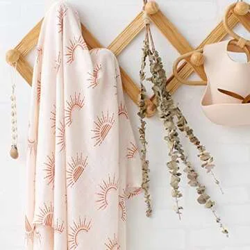 LifeTree 3 Pack Muslin Swaddle Blankets - Soft 70% Viscose from Bamboo and 30% Cotton Baby Swaddle Blankets for Boys & Girls Newborn - Large 47 x 47 inches