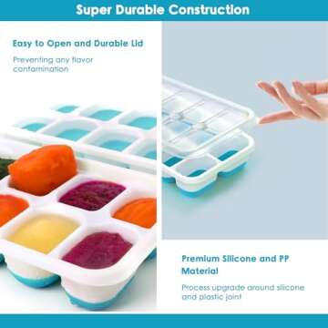 BPA Free Ice Cube Trays 4 Pack for Effortless Ice Making
