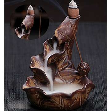 Ceramic Backflow Incense Waterfall Burner - Relaxing Decor