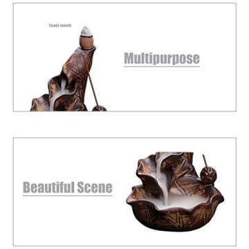 Ceramic Backflow Incense Waterfall Burner - Relaxing Decor