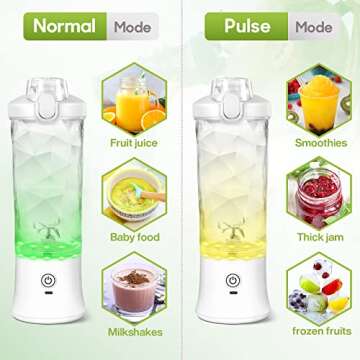 20 Oz Portable Blender for Shakes and Smoothies,4000mAh Electric Juicer,270W Motor Smoothie Blender ...