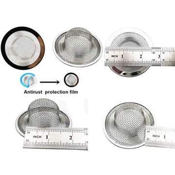 2.75'' Diameter Mesh 304 Stainless Steel Sink Strainer Hair Catcher Stopper Bathtub Shower Drain Hole Filter (2Pack)