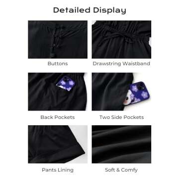 MIHOLL Rompers for Women Summer Dressy Short Sleeve Outfits Casual One Piece Shorts Jumpsuit with Pocket(Black,X-Large)