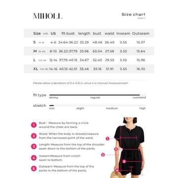 MIHOLL Rompers for Women Summer Dressy Short Sleeve Outfits Casual One Piece Shorts Jumpsuit with Pocket(Black,X-Large)