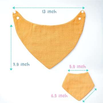 Cherub Absorbent Muslin Bibs for Boys 8 Pack, 100% Cotton Baby Bibs for Drooling and Teething, Soft Baby Boy Bibs, Muslin Bandana Drool Bibs for Baby Boy