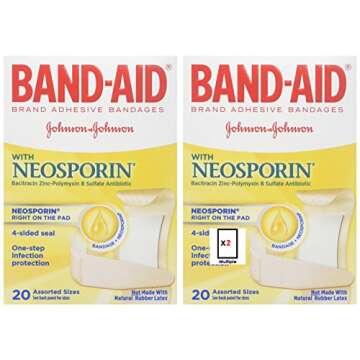 BAND-AID with Neosporin Bandages Assorted Sizes 20 Each (Pack of 2)