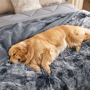 Bedsure Waterproof Dog Blankets for Large Dogs - Calming Cat Blanket for Bed Couch Protector Washabl...