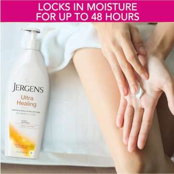 Jergens Ultra Healing Dry Skin Lotion, Hand and Body Moisturizer for Quick Absorption into Extra Dry Skin with Hydralucence Blend, Vitamins C, E and B5, White, 21 oz, Pack of 3
