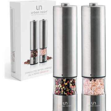 Electric Salt and Pepper Grinder Set for Effortless Use