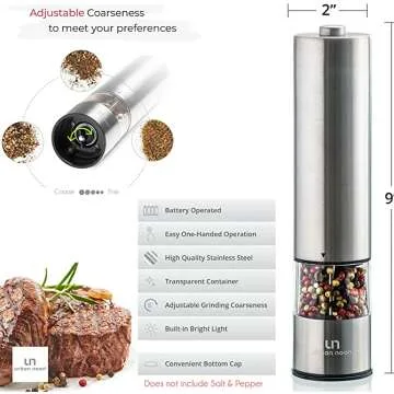 Electric Salt and Pepper Grinder Set for Effortless Use