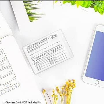 2-Pack Scratchproof Vaccine Card Holder, CDC Vaccination Card Protector 4 × 3 Inches, Immunization ...