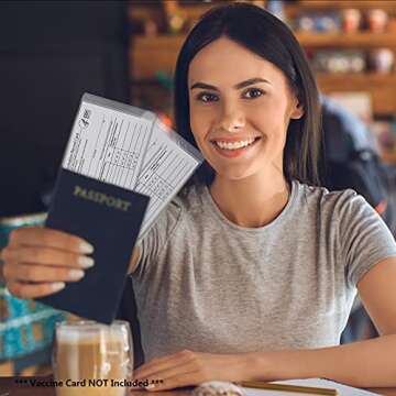 2-Pack Scratchproof Vaccine Card Holder, CDC Vaccination Card Protector 4 × 3 Inches, Immunization Vaccinate Record Cards Plastic Holder for Badge Record ID Card Name Tag