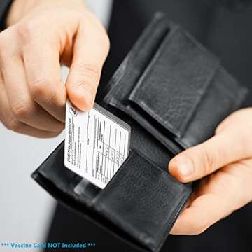 2-Pack Scratchproof Vaccine Card Holder, CDC Vaccination Card Protector 4 × 3 Inches, Immunization Vaccinate Record Cards Plastic Holder for Badge Record ID Card Name Tag