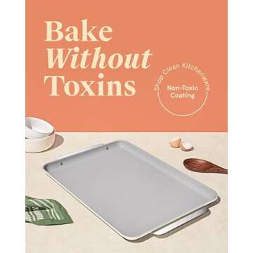 Caraway Non-Stick Ceramic Baking Sheet - Naturally Slick Ceramic Coating - Non-Toxic, PTFE & PFOA Fr...