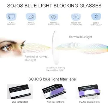 SOJOS Cat Eye Blue Light Blocking Glasses for Woman Hipster Metal Frame Womens Eyeglasses She Young SJ5027, Gold Frame/Anti-Blue Light Lens