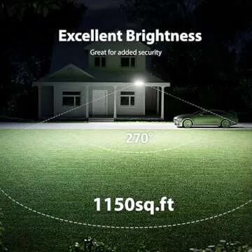 Onforu 65W LED Flood Light Motion Sensor Outdoor, 6500lm LED Security Light with Three Head, IP65 Waterproof LED Exterior Floodlight, 6500k Wall Light for Entryways Stairs Yard Garage