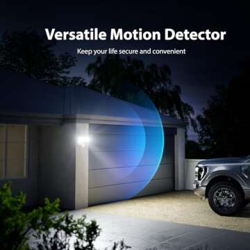 Onforu 65W LED Flood Light Motion Sensor Outdoor, 6500lm LED Security Light with Three Head, IP65 Waterproof LED Exterior Floodlight, 6500k Wall Light for Entryways Stairs Yard Garage