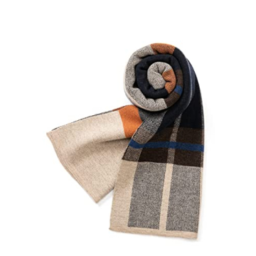 Men's Merino Wool Tartan Scarf - Stylish & Warm