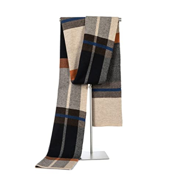 Men's Merino Wool Tartan Scarf - Stylish & Warm