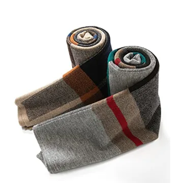 Men's Merino Wool Tartan Scarf - Stylish & Warm