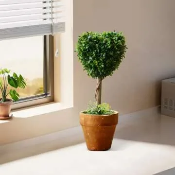 YZZY 8" Heart-Shaped Faux Topiary - Charming Home Decor