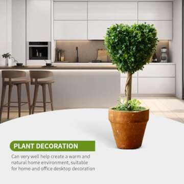 YZZY 8“ Artificial Boxwood Topiary Small Fake Plant with Pot, Mini Greenery Tabletop, Shelf Decorations, Faux Plant for Indoor & Home Decor (1 PCS, Heart)