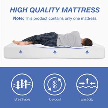 FLL Queen Mattress, 8 inch Medium Firm Feel Gel Memory Foam Mattress with CertiPUR-US Certified Queen Size Mattresses for Cool Sleep & Pressure Relief (White)