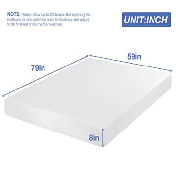 FLL Queen Mattress, 8 inch Medium Firm Feel Gel Memory Foam Mattress with CertiPUR-US Certified Queen Size Mattresses for Cool Sleep & Pressure Relief (White)
