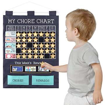 The Peanutshell Learning Calendar Wall Chart - Homeschool Supplies, Interactive Pocket Chart for Toddlers & Kids - Preschool Learning Activity Board, Circle Time Board for Classroom - My First Chore