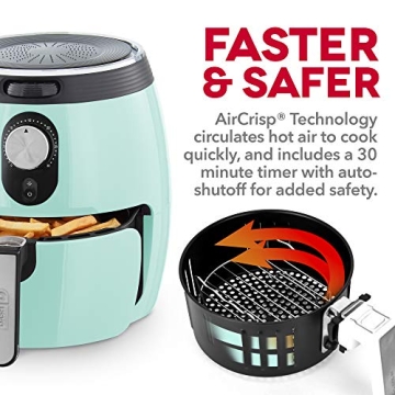 Dash Deluxe Air Fryer 3 Quart with Auto Shut Off Feature