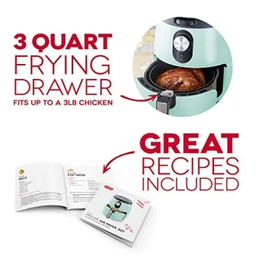 Dash Deluxe Air Fryer 3 Quart with Auto Shut Off Feature