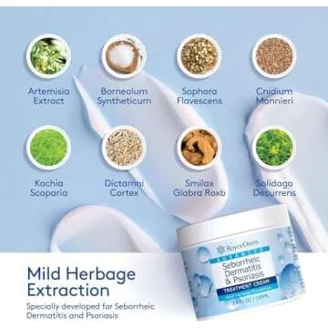 Roycederm Seborrheic Dermatitis Cream, Scalp Treatment for Psoriasis, Folliculitis, Dry Scalp, Dandruff, Anti-Itch Cream for Soothing Relief