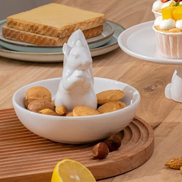 Ceramic Squirrel Snack Dish for Nuts & Jewelry
