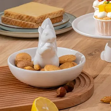 Ceramic Squirrel Snack Dish for Nuts & Jewelry