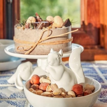 Ceramic Squirrel Snack Dish for Nuts & Jewelry